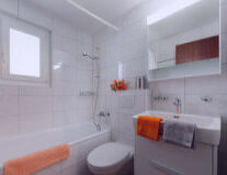 bathroom, indoor, sink, wall, plumbing fixture, bathtub, shower, tap, interior, design, mirror, bathroom accessory, countertop, ceiling